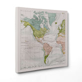 Antica Mappa America - Anno 1894 - Clima e Correnti Oceaniche Oceano